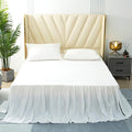 TSUTOMI Bed Skirt Twin Size Ruffled Bed Skirt with Split Corners, 22 Inch Drop Dust Ruffle Bed Skirts with Platform, Gathered Style, 100% Microfiber,White