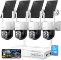 [Night Color] XMARTO 2K HD Wireless Solar Security Camera System with Starlight Color Night Vision, PTZ Control, Long Range WiFi6, Easy Mobile View, HDMI View on Monitor/TV, 0 Monthly Fee, 1TB HDD