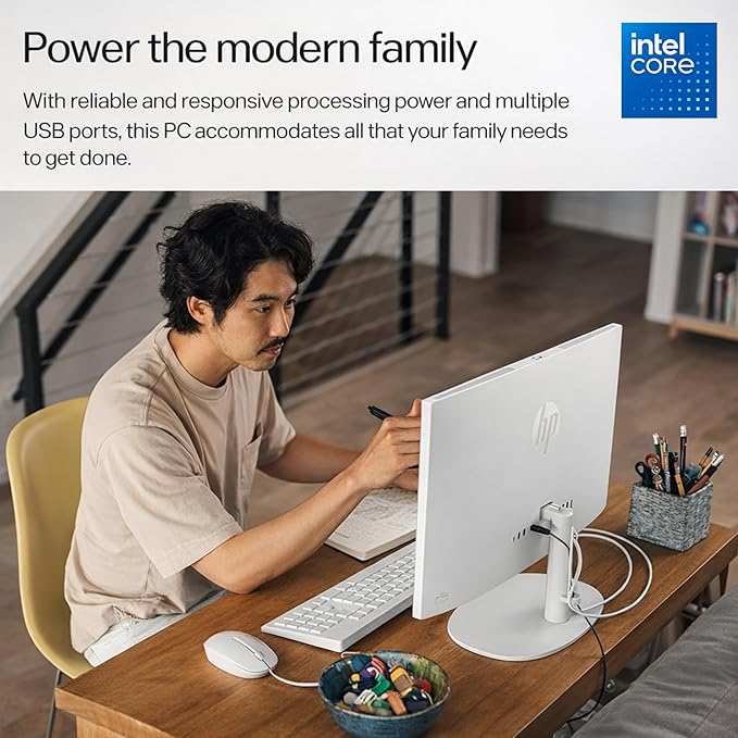 HP 2025 22" FHD All-in-One Desktop Computer • The New Version for Everyday Use • Latest 13th Gen Intel Quad-Core CPU • 32GB DDR5 • 128GB Storage • HDMI • Type-C • Wi-Fi • HD Webcam • Win11 • White