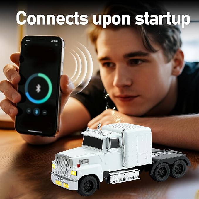 WSTER American Truck Bluetooth Speaker, Retro Car Model，Portable Wireless with HD Stereo Sound, TWS Pairing, USB/TF/AUX Playback, Unique Truck Model Speaker for Home & Outdoor(White)