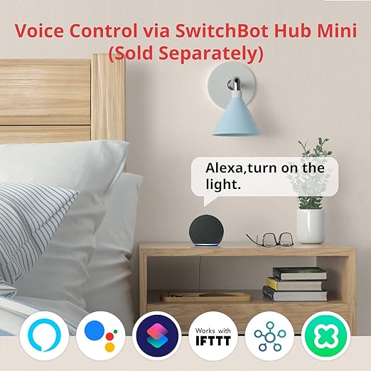SwitchBot Smart Switch Pusher with Remote - No Wiring, Control with APP, Timer and Bluetooth Remote, Add SwitchBot Hub Mini to Make it Compatible with Alexa, Google Home, IFTTT (White)