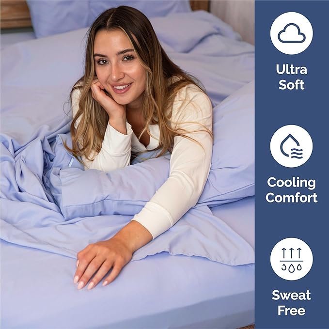 Twin XL 4 Piece Sheet Set - Cooling, Comfy & Breathable - Hotel Luxury Bedding, Includes Fitted Sheet for Women, Men, Kids & Teens - 1 Flat, 1 Fitted Sheet, 2 Pillowcases with Deep Pockets - Lavender