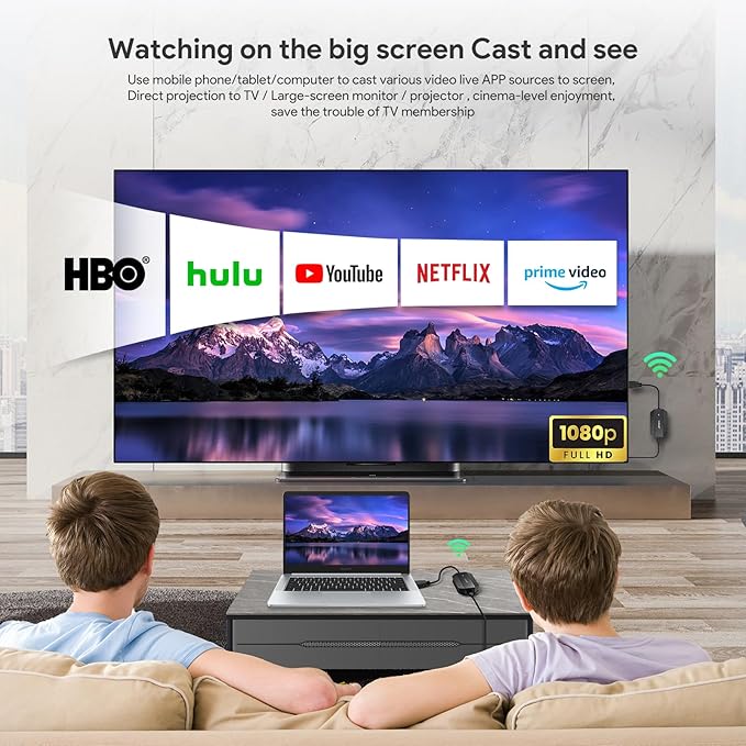 EDUP Wireless HDMI Transmitter and Receiver 4K Decode Input 1080P Output, Plug & Play, 165FT /50M Long Range Wireless HDMI Extender Low-Latency for Video/Audio to Monitor from PC/Projector/TV Box