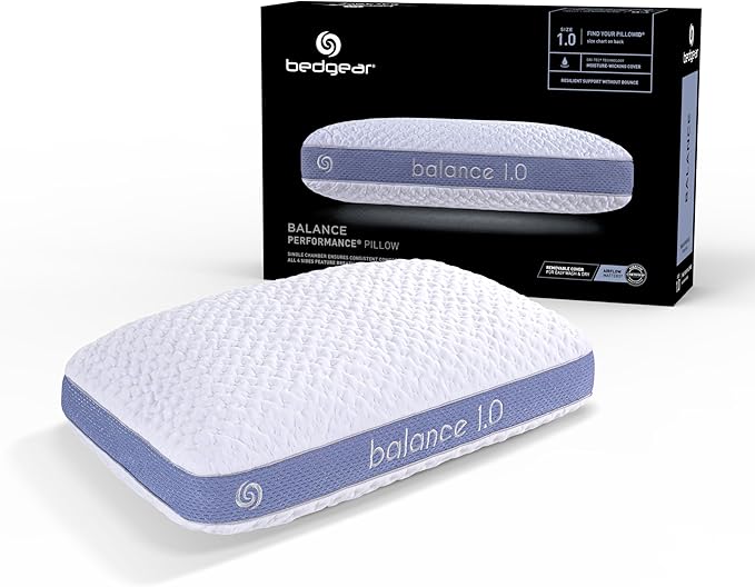 Bedgear Balance 3.0 Cooling Pillow – Moisture-Wicking Performance Bed Pillow for Hot Sleepers, Medium Support, Air-X Mesh, Dri-Tec Cover, Washable