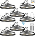 Lightdot 8Pack Smart 250W High Bay LED Shop Lights 37,500LM High Bay Lights with Control (Normal Mode & Motion Sensor Mode) ETL-Listed Plug & Play for 30-40FT Height Warehouse-6Yrs Warranty