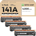141A Toner Cartridge 4-Black with chip High Yield Replacement for HP 141A W1410A 141X W1410X Compatible with HP Laserjet Pro M110w MFP M140w M139 Printer Ink M110we M140we M139we Laser All-in-One Copy