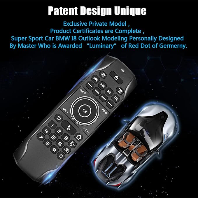 Jectse Voice Remote Control Replacement, Air Remote with 3 Speed Levels Adjustment and LED Indicator for TV Box Computer Smart Television (G7 Version Without Receiver)