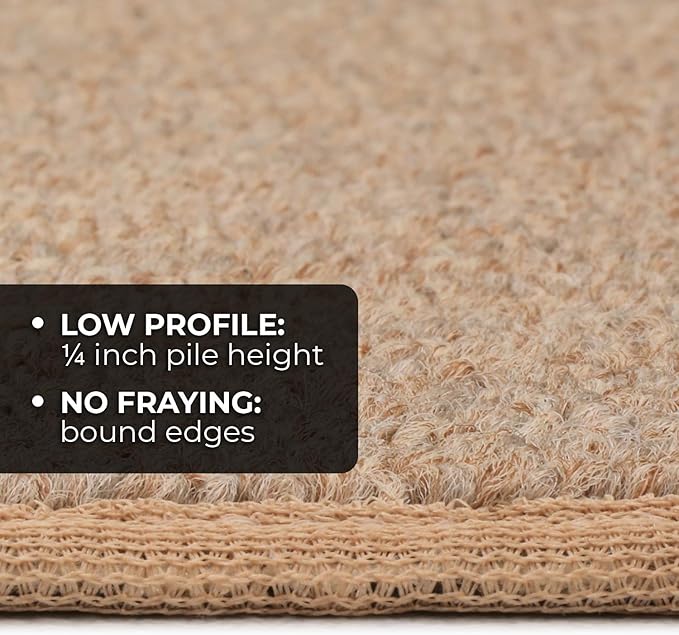 House, Home and More Skid-Resistant Carpet Indoor Area Rug Floor Mat - Pebble Beige - 5 Ft X 7 Ft - Non Slip Rubber Backing, Stain Resistant, Dog Friendly, Living Room Bedroom Kitchen Entryway
