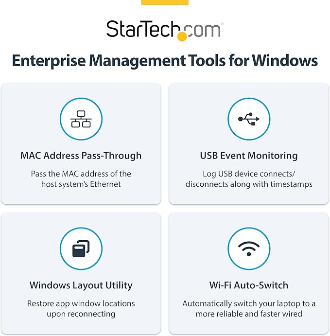StarTech.com Thunderbolt 4 Dock - Dual 4K MacBook Pro and M4 Air, Quad Monitor 4K Windows, 16 Port 40Gbps Laptop Docking Station with 100W Charging, 2 x HDMI, 2 x DisplayPort (132N-TB4USB4DOCK)