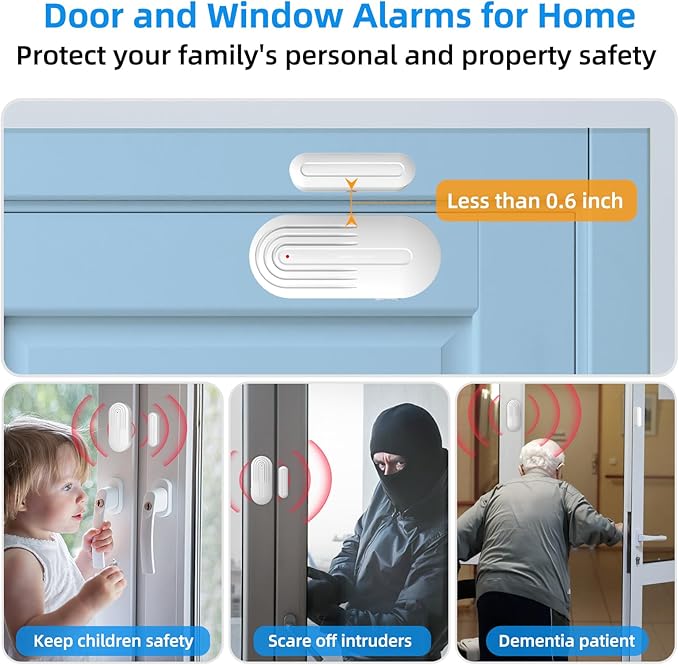 Daytech Wireless Door Chime, Door Dinger for Business Entry/Store/Home/Office, Door Alarms When Opened with 800 Ft Range,20 Chimes 5 Adjustable Volume 2 Sensors + 2 Receivers