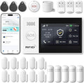 WiFi Wireless Alarm System for Home Security - 24/7 Protection Smart Home Devices 4.3" Touch Screen, GSM/4G+WiFi, App Instant Alerts, No Monthly Fee, Alexa Compatible for Villa, Kids Safety(24Pcs)