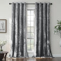 SMILETIME Grey Crushed Velvet Curtains 52x108 inch Luxurious Thermal Insulated Soundproof Drapes for Living Room Bedroom Office Soft and Durable Light-Filtering Window Treatments, 2 Panels