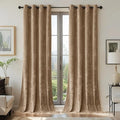 SMILETIME Amber Beige Crushed Velvet Curtains 52x84 inch Luxurious Thermal Insulated Soundproof Drapes for Living Room Bedroom Office Soft and Durable Light-Filtering Window Treatments, 2 Panels