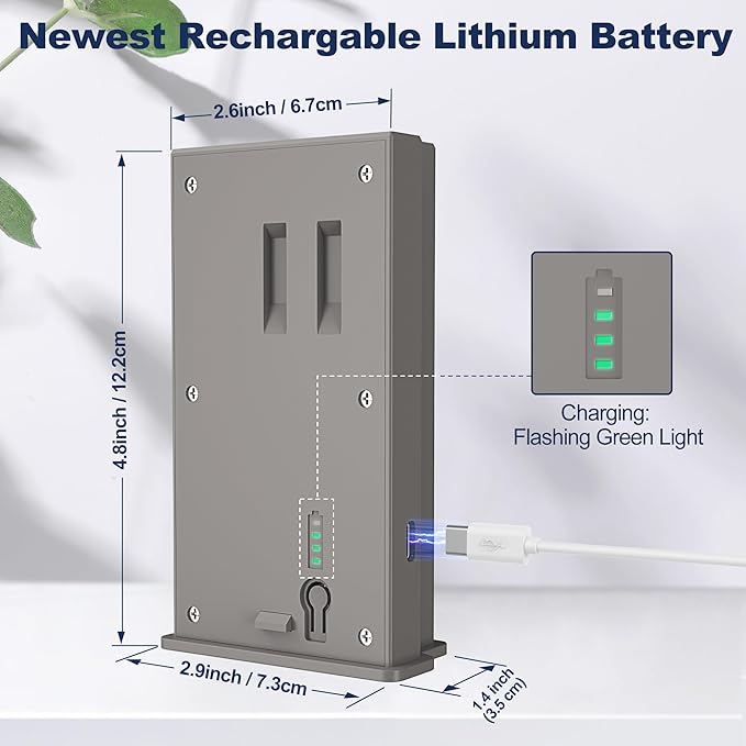 Lesaps 1Pack Rechargeable Reveal Lipo Lithium Battery Pack for Trail Camera Reveal X Gen 3.0, 2.0, X Pro 3.0, Pro, X Ultra 3.0, SK, XB, X - Upgraded LED Meter & Solar Charging