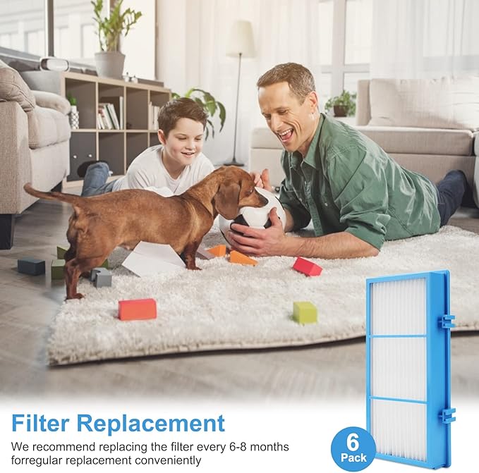 Extolife 6 Pack AER1 Filter Replacement for Holmes AER1 Series, HAPF30AT Total Air HEPA Type Filter for Replacement Parts # HAPF300AH-U4R, HAP242-NUC