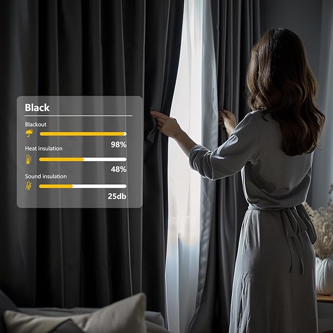 Room Divider Blackout Curtain Track Curtains Wall Dividers Panels Screen for Living Rooms Bedroom Office Privacy Partition Separation, W180 × L84 Inch,1 Panel, Black