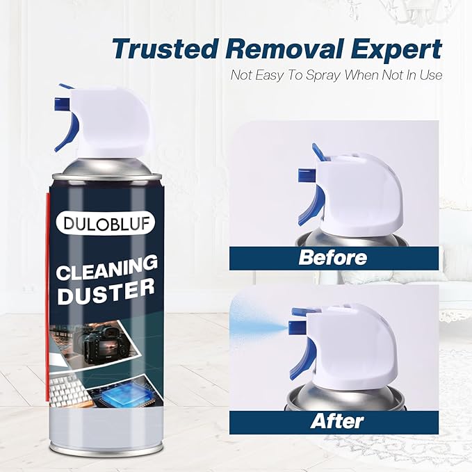 dulobluf Compressed Air Duster : Air Duster for PC Cleaning - Computer Air Duster Blower for Laptop - Reusable Car Dusters Airduster