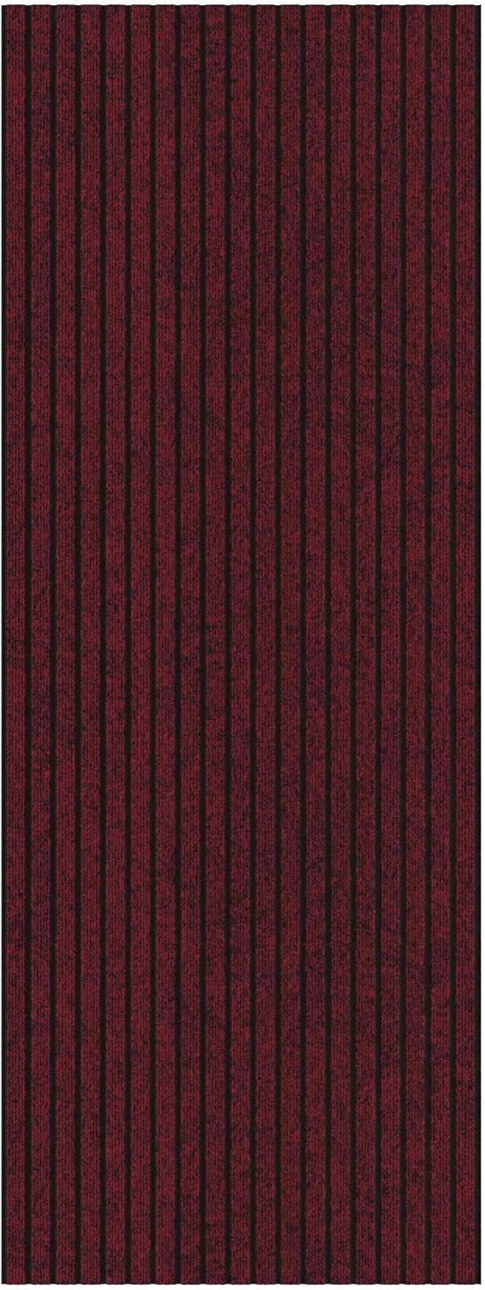 Ottomanson 2' x 5' Hallway Runner with Scraper Pile - Extra Durable Non-Slip Rug Mat for Indoor & Outdoor Use - Ideal for Kitchen, Entryway, Patio & Garage - High-Traffic Carpet, Red