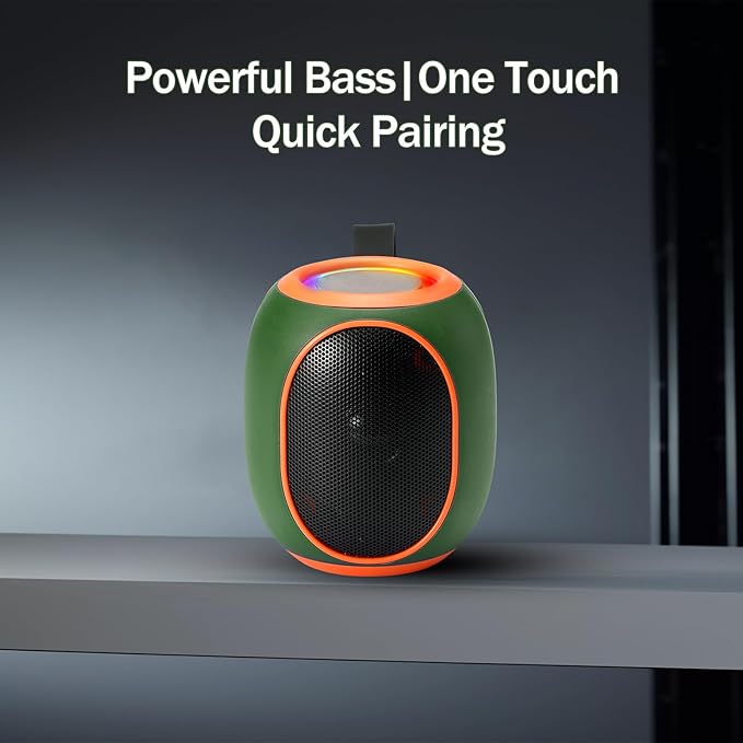 Portable Bluetooth Speaker – 8W HD audio quality, TWS stereo pairing, LED light show, compact and portable, suitable for outdoor use, can be used in cars, travel and parties, a cool teen gift(Green)