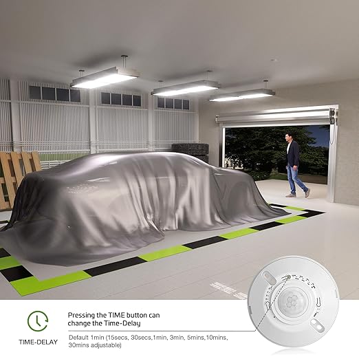 RAYZEEK 360 Degree Ceiling Mount Occupancy Sensor Switch, 5A,120V, High Sensitive Ceiling Motion Sensor,1600 Sq Ft Coverage, Commercial or Residential Automatic Sensing Solution,Neutral Wire Required