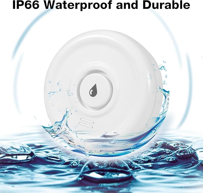 Douevo 5 Pack WiFi Water Leak Sensor, 100 dB Water Alarm Leak Detector, for Home, Basement, Bathroom, Kitchen(5 Pack)