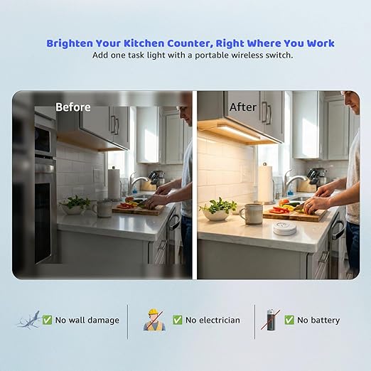 Avorecta Wireless Light Switch and Receiver Kit, Self-Powered Remote Light Switch for Adding a Light, No Wiring, No Battery, No WiFi Needed