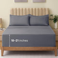 LuxClub 4 PC Extra Deep Pocket California King Sheet Set, Wrinkle Free Cooling Bed Sheets Hotel Bedding for Women, Men, 1 Fitted Sheet, 1 Flat Sheet and 2 Pillowcases- Light Grey