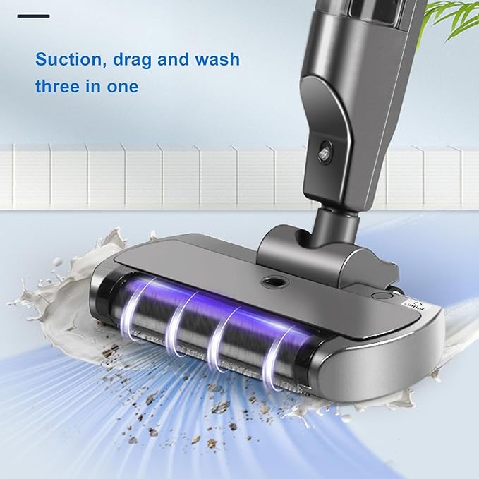 Diydeg Wet Dry Vacuum Cleaner, 550ml Water Tank Spray Automatic Vacuum Mop Electric Hardwood Floor Area Rug Cleaner, Hard Floor Cleaner and Mop