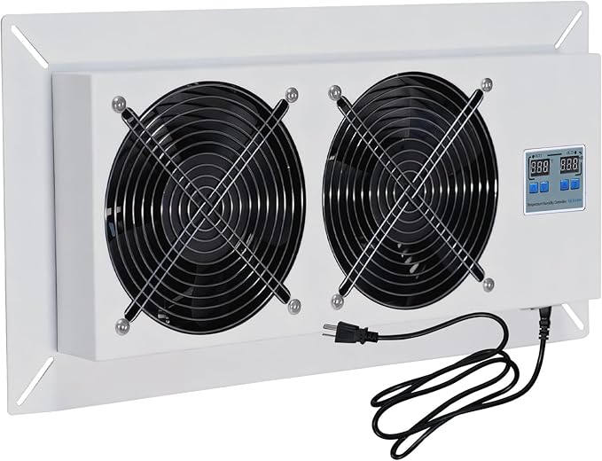 Pewoaoa 720 CFM Crawlspace Vent Fan, With Thermostat,Humidistat, Crawlspace Fans, For Moisture Reduction, Radon Mitigation, Freeze Protection, Ideal for Basement, Attic, Crawl Space Fan Vent(Air Out)