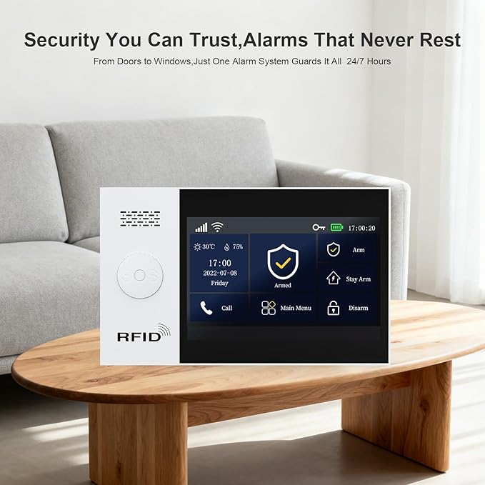 PGST Home Security Systems,Wireless Alarm System with 4G SMS/Tuya App Instant Alerts,Motion Detector,Door Alarm Sensors,Remote for Home,Villa,Apartment,No Monthly Fee (16 PCS)