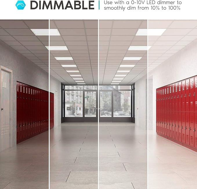 2x4 FT LED Light Flat Panel, 40-72W, 5 CCT 3K | 3.5k | 4K | 5K | 6.5K, Dimmable Recessed Drop Ceiling Lights, 3750/5000/6250/7500/9000 Lumens, Lay in Fixture for Office, 120-277V, UL DLC(12 Pack)