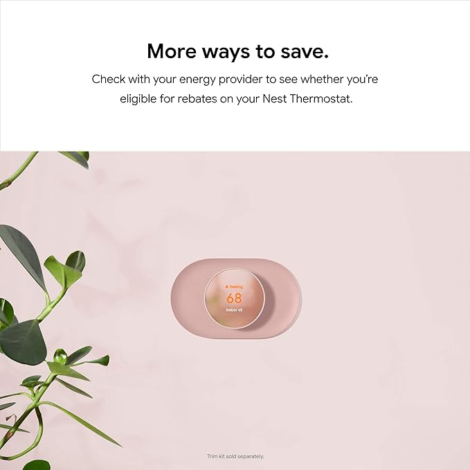 Google Nest Thermostat - Smart Thermostat for Home - Programmable Wifi Thermostat - Snow