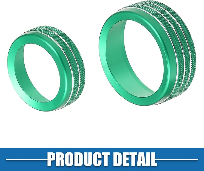 A ABSOPRO Car Air Conditioner Knobs Decals AC Radio Switch Knob Cover for Dodge Durango 2014-2020 for Jeep Cherokee Grand Cherokee 2014-2021 Green (Set of 3)