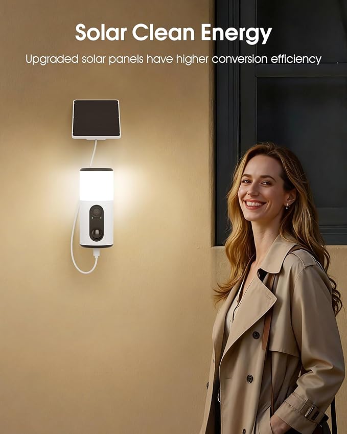 ARCCTV Floodlight Camera with Solar Panel, 4MP Battery Powered Security Cameras for Home Security, 2 Way Audio, PIR Motion Sensor, 2.4G/5G Dual Band WiFi, SD/Cloud Storage