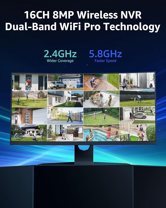 ANNKE Wireless Security Camera System 2TB Hard Drive, 16CH 4K WiFi NVR Kit, 12Pcs 3MP CCTV Home Surveillance Cam for Indoor/Outdoor, 2-Way Audio, Night Vision, Weatherproof IP66, Motion Detection