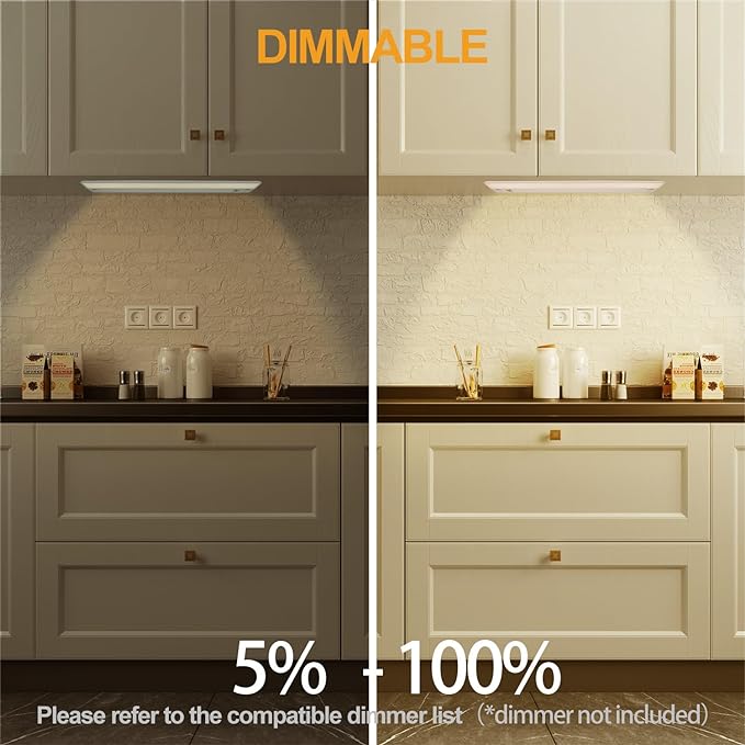 Ansen 3Packs of Under Cabinet Lights for Kitchen, 36in 22W 1426LM, Dimmable Hardwire Led Light for Closet, CRI>92, R9>90, 3 Color Temperature, 3000K/4000K/5000K(Warm White, Cool White, Daylight)