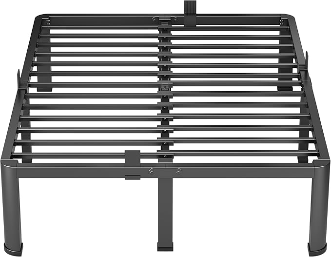 12 Inch King Heavy Duty 3500 lbs Bed Frame with Round-Corner Legs & Anti-Squeak Design – Quick Assembly Metal Platform, No Box Spring Needed