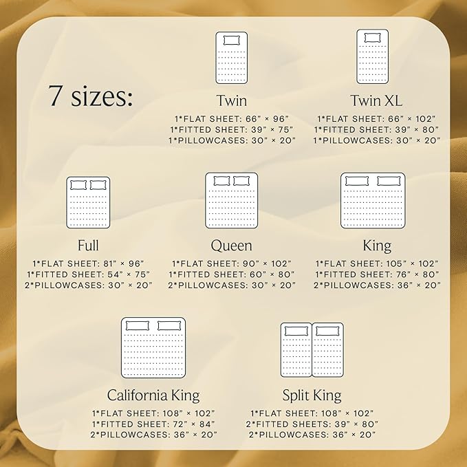 LuxClub 4 PC Queen Sheet Set, Deep Pockets Wrinkle Free Cooling Bed Sheets Hotel Bedding for Women, Men, Includes 1 Fitted Sheet, 1 Flat Sheet and 2 Pillowcases-Silky Soft Medallion Gold