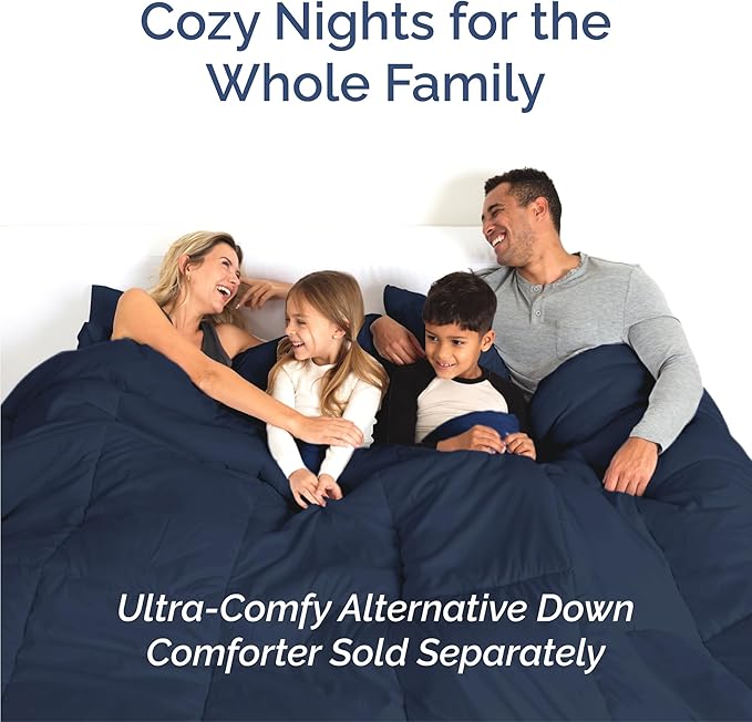 King 6 Piece Sheet Set - Cooling, Comfy & Breathable - Hotel Luxury Bedding, Includes Fitted Sheet for Women, Men, Kids & Teens - 1 Flat, 1 Fitted Sheet, 4 Pillowcases with Deep Pockets - Navy Blue