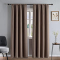 Blackout Curtains 90 Inches Long 2 Panels Set, Khaki Curtains Thermal Insulated Room Darkening Drapes for Bedroom, Rod Pocket Light Blocking Drapes Living Room Windows(52W × 90L, Khaki)