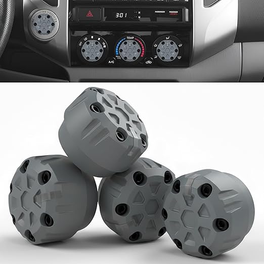 4 Pack - 2nd Gen Tacoma Accessories AC Knob Upgrade - 2005,2006,2007,2008,2009,2010,2011,2012,2013,2014,2015 Tacoma Climate Control Dial Mods Set - for Toyota Interior Replacement Kit