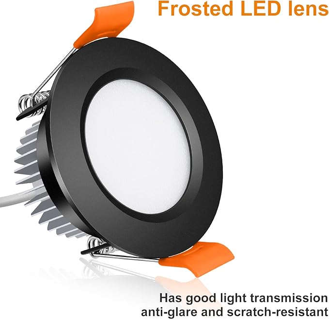 inShareplus 2 Inch LED Recessed Lighting, Black Downlight Dimmable 3W (35W Equivalent), 3000K Warm White, CRI80, Recessed Light Fixtures with LED Driver (6 Pack)