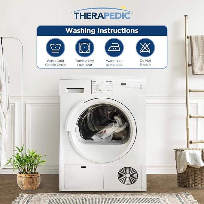 Therapedic 1000TC California King 6-Piece Sheet Set - 100% Organic Rayon Derived from Bamboo Blend with Cooling Fiber, Ideal for Hot Sleepers - 16" Deep Pocket Fitted Sheet, Bonus Pillowcases - Ivory