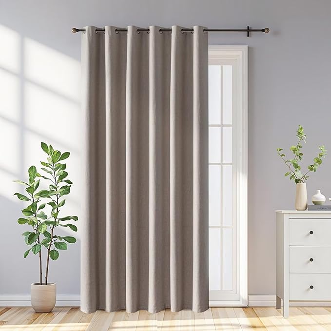 100% Blackout Curtains 72 Inch Length 2 Panels Set, Black Out Curtains for Living Room, Beige Thermal Insulated Grommet Drapes Bedroom Luxury Decor Privacy(70W × 72L inch, Beige)