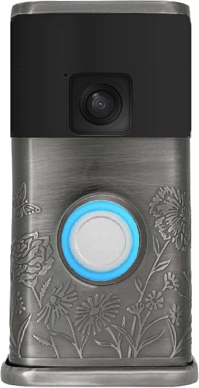 Garden Video Doorbell Cover (Compatible with Ring Battery Doorbell - 2024 Release) (Antique Pewter)