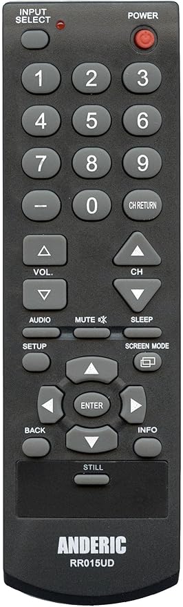 Anderic RR015UD Replace Remote for Sylvania, Funai, Symphonic, Emerson NH000UD, NF029UD, NF026UD, NF027UD, NH301UD, NH303UD, NH305UD, NH310UP, NF000UD, NF006UD, NF015UD, NF015UF, Magnavox NH304UD