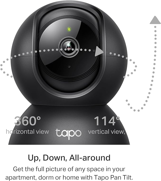 Tapo 2K Indoor Pan/Tilt Wired Security Camera - Works as a Baby Monitor & Pet Camera, Motion Detection, 2-Way Audio, Siren, Night Vision, No-Subscription Local Storage or Optional Cloud, C211 (2-Pack)