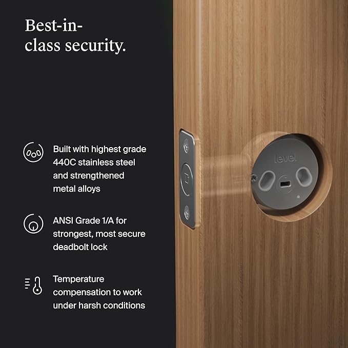 Level Bolt (Wi-Fi) Smart Deadbolt - Make Your Lock Smart & Keep Existing Hardware and Keys - Lock/Unlock from Anywhere - Level App for iOS & Android - Works with Apple Home, Alexa & Google, White