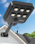 Gefolly G-5000W Solar Street Light Outdoor, Wide Angle Commercial Parking Lot Light Dusk to Dawn 6500K IP67 Flood Security with Motion Sensor Lamp for Yard, Basketball Court