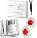SYNLETT Caregiver Pager Wireless Call Buttons Motion Sensor Alarm Indoor for Elderly Monitoring Fall Prevention Bed Alarm Alert System Portable Nurse Call for Seniors Dementia Patients Emergency